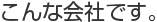 こんな会社です。